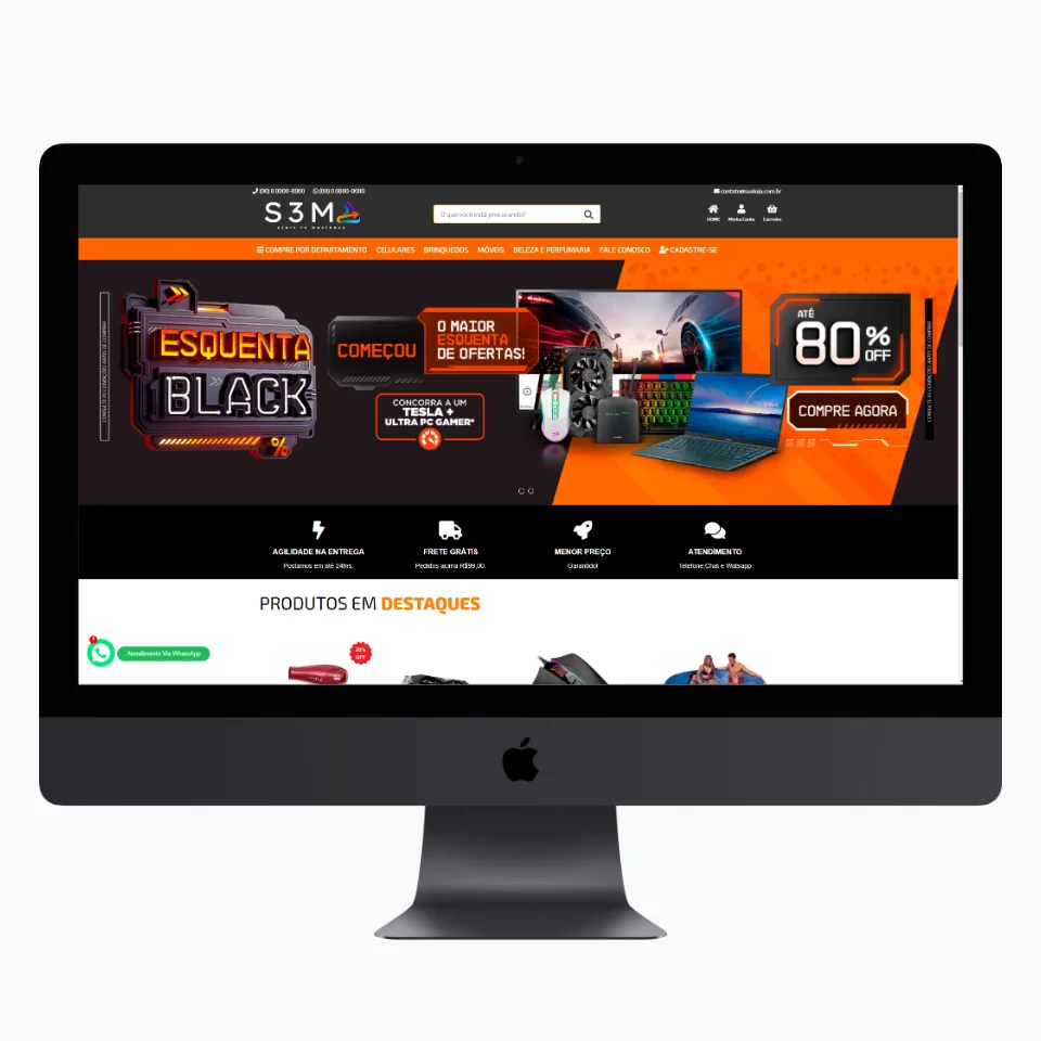 Site PHP Editável para Loja Virtual - Layout 01
